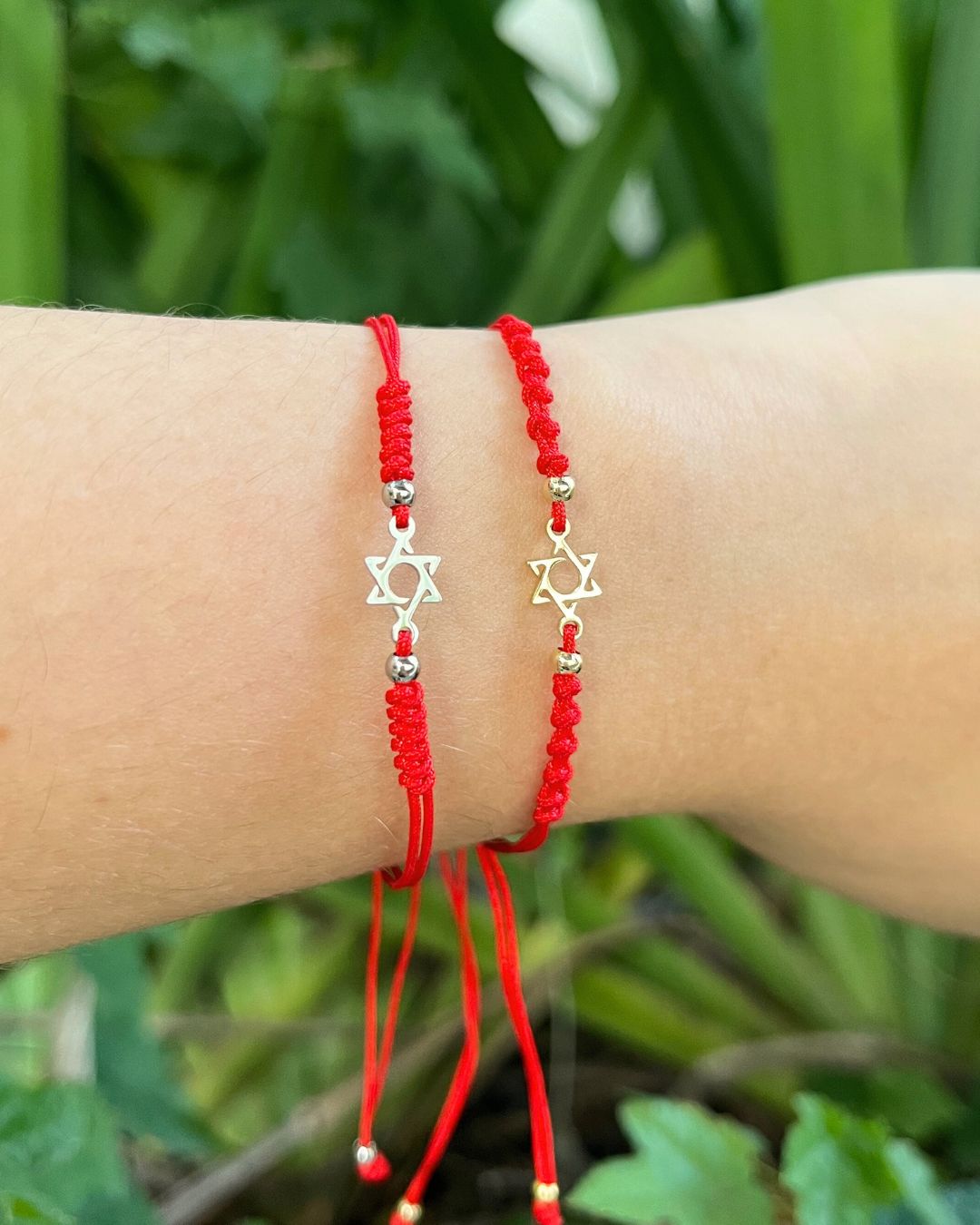 Pulseira Minha Estrela de David - Trançada Vermelha