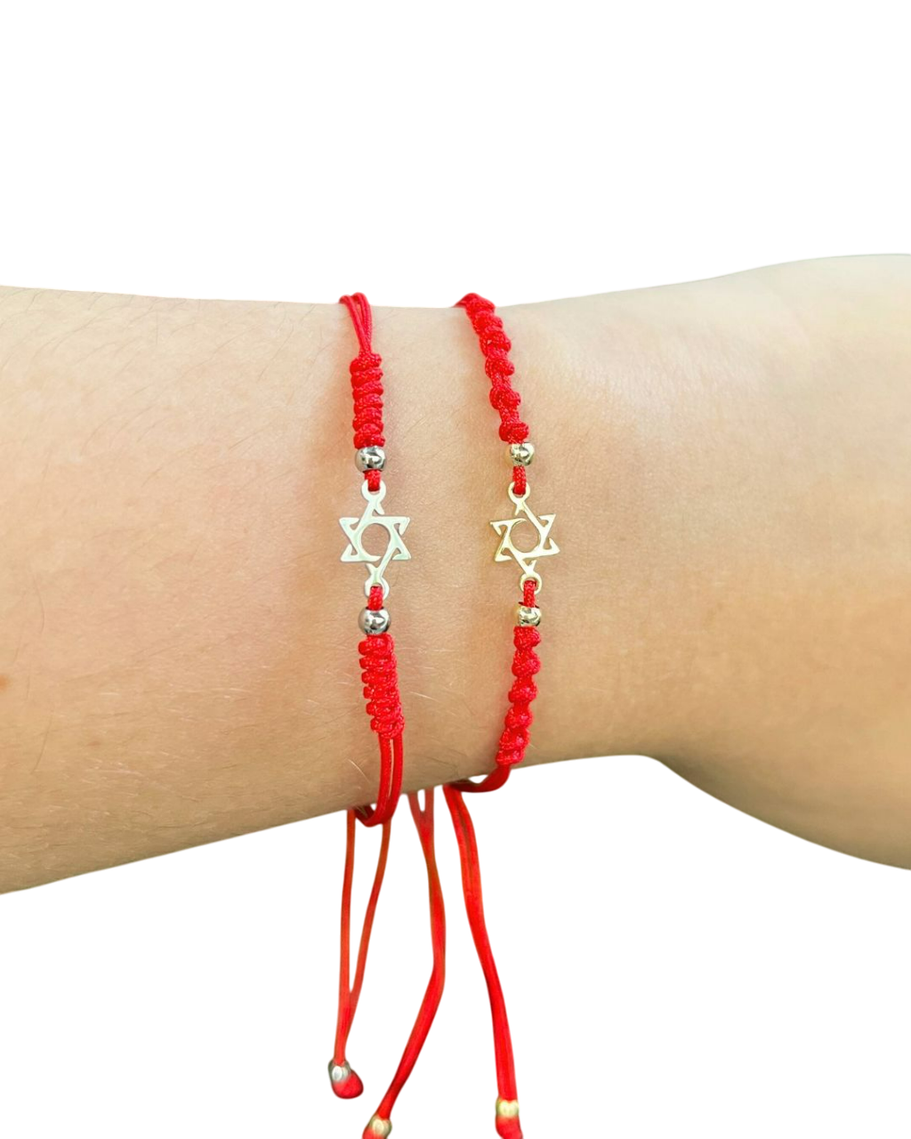 Pulseira Minha Estrela de David - Trançada Vermelha