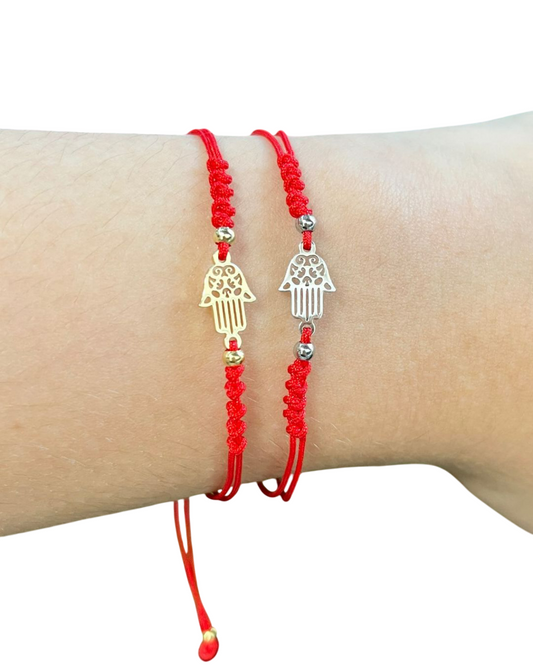 Pulseira Hamsa - Afasta Mau Olhado - Trançada Vermelha