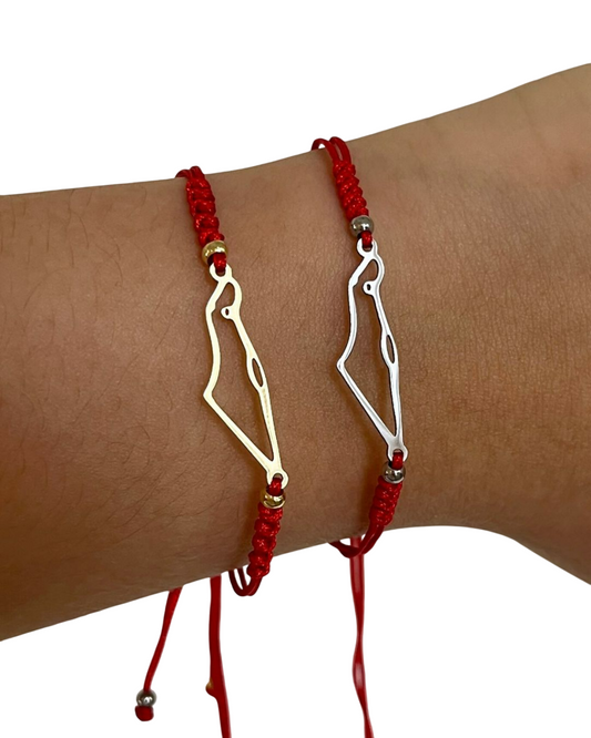 Pulseira Terra Santa Comigo - Trançada Vermelha